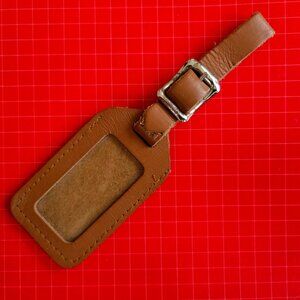 Vintage Leather Baggage / Luggage Name Tag